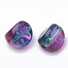 Two Tone Transparent Spray Painted Acrylic Beads ACRP-T005-35-2