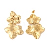 Leaf 304 Stainless Steel Stud Earrings EJEW-U003-12G-2