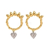 304 Stainless Steel Dangle Stud Earrings EJEW-K296-02GP-07-2