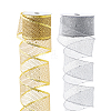 2 Rolls 2 Colors 9M Sparkle Polyester Mesh Ribbon with Paillettes OCOR-PH0005-94-1