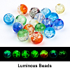 SUPERFINDINGS 35Pcs 7 Colors Handmade Luminous Transparent Lampwork Beads Strands LAMP-FH0001-13-2