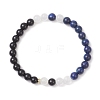 Natural & Synthetic Mixed Gemstone Beads Stretch Bracelets for Men Women BJEW-JB12514-2