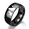 Cat Shape Pattern 201 Stainless Steel Finger Rings FS-WG30D97-13-1
