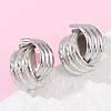 304 Stainless Steel Stud Earrings EJEW-S265-04P-2