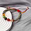 Glass Round Beads Braided Bead Bracelets BJEW-M110-01-2
