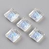 Embossed Glass Rhinestone Pendants GLAA-J101-03A-001MO-1