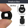 50Pcs PP Plastic Iron Spring Cord Locks KY-CN0002-36B-2