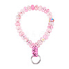 Resin Rondelle Bead with Polyester & Spandex Cord Phone Hand Strap Chains HJEW-TADJ0011-1