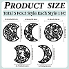 Wood Moon Phase Pendant Decoration HJEW-WH20013-006-2