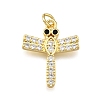 Rack Plating Brass Micro Pave Cubic Zirconia Pendants KK-K401-81G-1