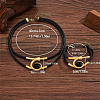 Number 6 Alloy & Acrylic & Wax Cord Double Layer Necklaces & Bracelets Sets for Women FS-WGEF13A-01-2