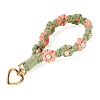 Cotton Braided Flower Pendant Decorations AJEW-TAC0030-032G-04-2