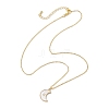 Natural Shell & Brass Pendant Necklaces NJEW-JN04890-02-4