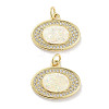 Brass Micro Pave Clear Cubic Zirconia Pendants KK-L213-035G-1