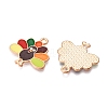 Thanksgiving Day Theme Alloy Enamel Pendants X-ENAM-T020-35B-2