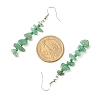Natural Green Aventurine Chips Dangle Earrings with Glass EJEW-JE04840-04-4