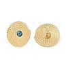 Natural Turquoise & 304 Stainless Steel Rope Disc Stud Earrings for Women EJEW-G390-04G-02-2