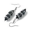 Oval Glass Seed Dangle Earrings EJEW-MZ00147-02-4