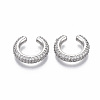 Brass Micro Pave Clear Cubic Zirconia Cuff Earrings EJEW-R114-026P-NF-1