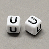 Large Hole Acrylic Letter European Beads LS-SACR-Q103-6mm-01U-2