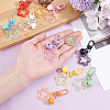 10Pcs 10 Colors Hollow Out Star Resin Pendant Decorations HJEW-BBC0001-42-3