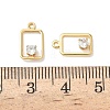 Brass Micro Pave Cubic Zirconia Rectangle Charms KK-Z136-04G-3