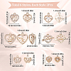 SUNNYCLUE 12Pcs 6 Style Valentine's Day Brass Micro Pave Cubic Zirconia Pendants KK-SC0003-16-2