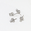 Brass Micro Pave Clear Cubic Zirconia Crown Head Pins BAPE-PW0002-19B-02-1