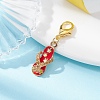 Flip Flops Alloy Enamel Pendant Decoration HJEW-JM01419-2