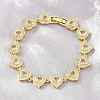 Brass Pave Cubic Zirconia Heart Tennis Bracelets for Women KK-CBA68DA-09G-01-3