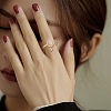 4Pcs 4 Style Cubic Zirconia Rotatable Cuff Ring for Calming Worry RJEW-SZ0001-14-5