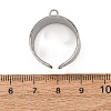 Textured 304 Stainless Steel Cuff Ring Settings SA-CBA7DC2-02P-3