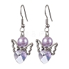 Alloy Glass Angel Dangle Earrings for Women EJEW-JE05853-4