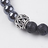 Natural Lava Rock Beads Stretch Bracelets BJEW-E326-04-2