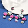 Alloy Synthetic Turquoise Dangle Stud Earrings EJEW-U053-08AS-2