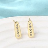 Teardrop Brass Micro Pave Clear Cubic Zirconia Stud Earrings EJEW-H180-26G-3