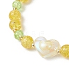 3Pcs 3 Colors Spray Painted Crackle Glass Beads Stretch Bracelets for Women BJEW-MZ00201-4