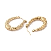 Twist Oval 201 Stainless Steel Half Hoop Earrings for Women EJEW-G385-28G-2