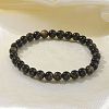 Natural Golden Sheen Obsidian Bead Stretch Bracelets X-BJEW-K212-A-020-7