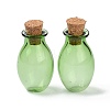Oval Glass Cork Bottles Ornament LS-AJEW-O032-03F-1