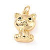 Rack Plating Brass Micro Pave Cubic Zirconia Pendants ZIRC-C035-04G-1