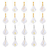20Pcs 2 Colors AB Color Plated Electroplate Glass Pendants PALLOY-TA00331-1