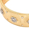 Flower Rack Plating Brass Micro Pave Cubic Zirconia Cuff Bracelets for Women BJEW-M040-14G-2