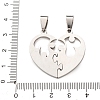 304 Stainless Steel Rhinestone Split Pendants STAS-F368-20P-3