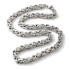 Non-Tarnish 201 Stainless Steel Byzantine Chain Necklaces NJEW-H033-04P-A-1