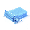 Deep Sky Blue Rectangle Jewelry Packing Drawable Pouches X-T247X011-1