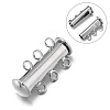3-Strands 6-Holes Tube Brass Magnetic Slide Lock Clasps LS-KK-D473-P-NF-1