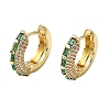 Brass Micro Pave Cubic Zirconia Hoop Earrings KK-CBA8324-22G-03-4