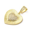 Brass Micro Pave Clear Cubic Zirconia Pendants KK-S510-31G-03-2