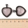 Natural Rose Quartz Pendants G-A095-01AS-02-3